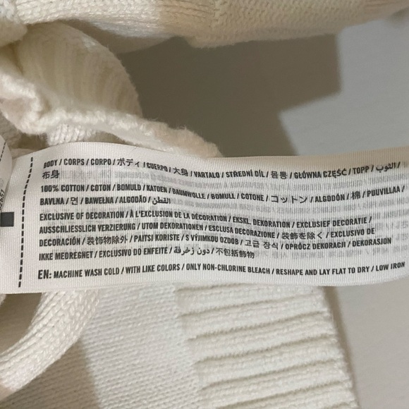 Hollister White Square Checker Pattern Crop Sweater - Picture 4 of 4